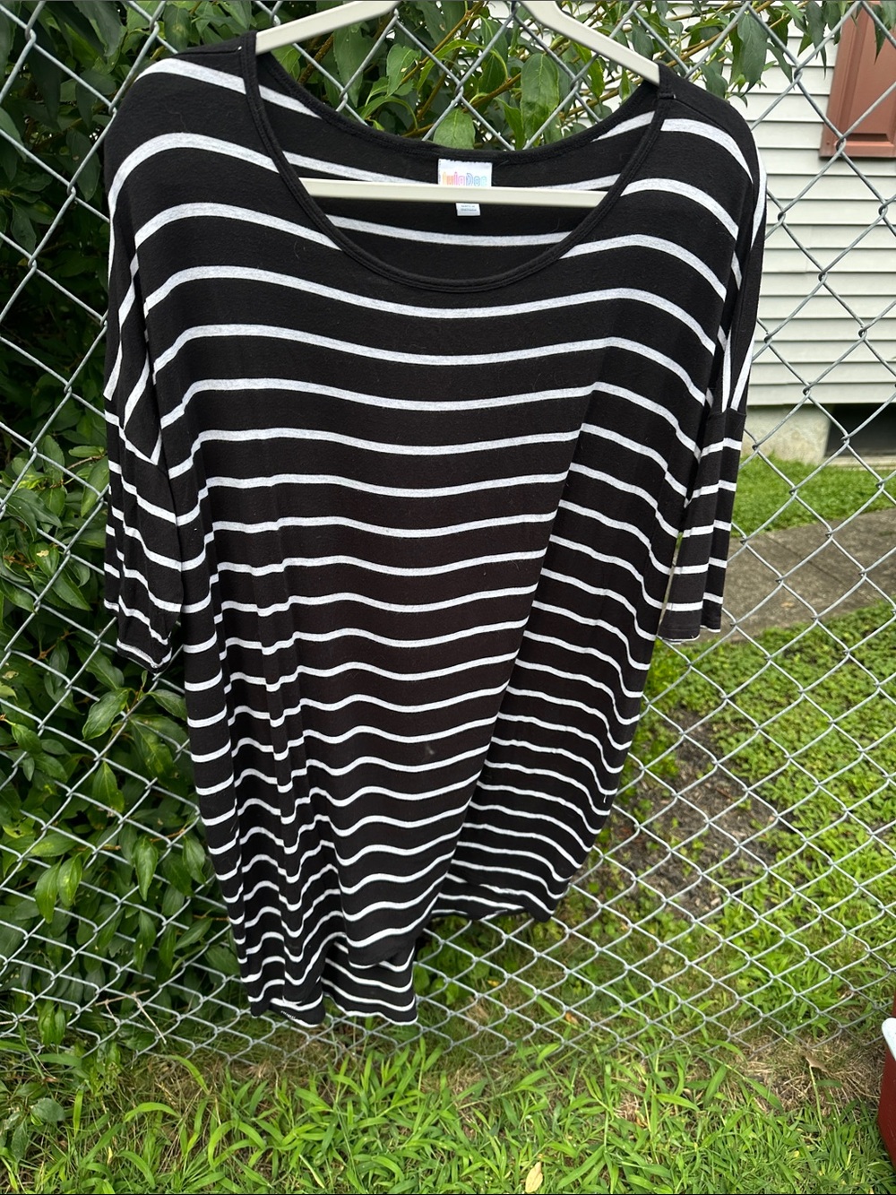 LuLaRoe Black and White Striped Women’s Tunic